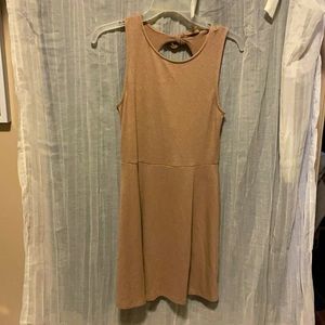 Semi open back mini dress.